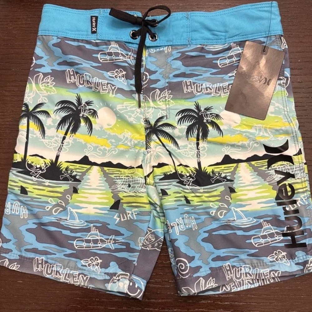 Hurley Kids' Black and Blue Board Shorts